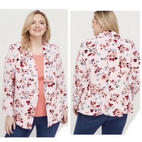 Lane Bryant Jackets & Blazers - 🆕Lane Bryant 26 spring pink floral flowers blazer jacket NWT!